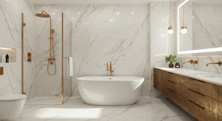 Modern elegant bathroom interior design