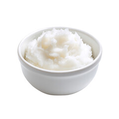 White creamy substance in a white bowl