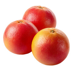 Three ripe red grapefruits fresh juicy citrus fruit