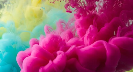 Obraz premium Vibrant Abstract Swirls of Color in Water Colorful Ink Diffusion