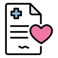 Fototapeta premium Donation test icon flat line style illustration representing health screening and eligibility assessment for donations, suitable for medical campaigns, blood drives, and healthcare services projects