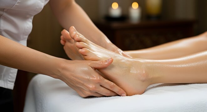 close up of a foot massage, foot spa - Powered by Adobe
