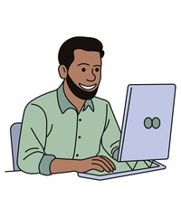  Focused Man Typing on Laptop