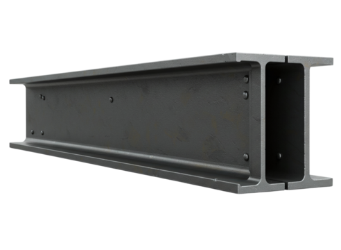 Gray steel i beam construction material isolated on transparent background - Powered by Adobe