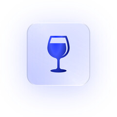 Glassmorphism Icon Wine Glass Icon Drink Icon Soft Shadow Glassmorphic Alcohol Icon Beverage Icon Glassware Icon Celebration Icon Toast Icon Red Wine Icon White Wine Icon