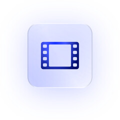 Glassmorphism Icon Movie Filmstrip Icon Film Icon Soft Shadow Glassmorphic Cinema Icon Video Icon Reel Icon Strip Icon Filmstrip Icon Entertainment Icon Video Tape Icon