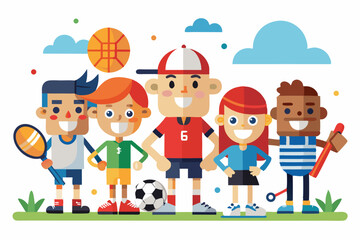 Family love, generation connection, and joyful outdoor moment depicted in a colorful, playful art style