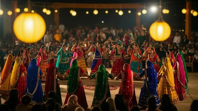 Vibrant Traditional Garba Dance Celebration in India
