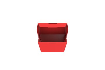 Opened Paper Food Box Mockup isolated on White Background. 3d illustration