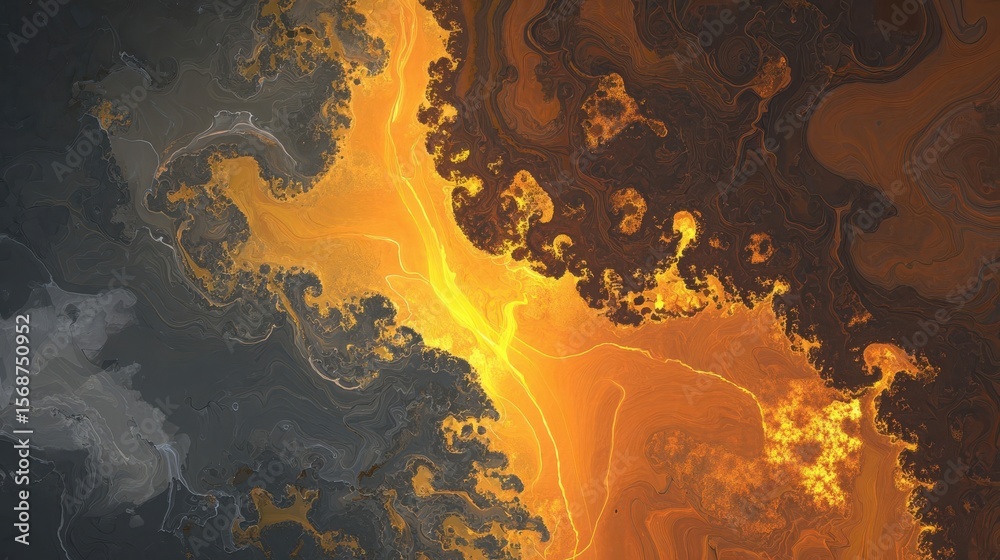 Poster abstract design with flowing colors and intricate patterns.