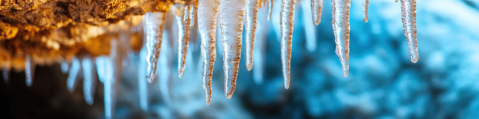 Icicles Hanging from Rock Ceiling