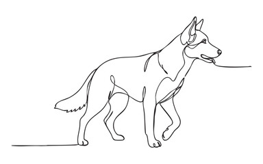Obraz premium dog one continuous line drawing vector illustration