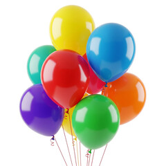 colorful balloons isolated on white