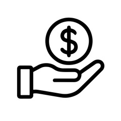 hand holding dollar sign