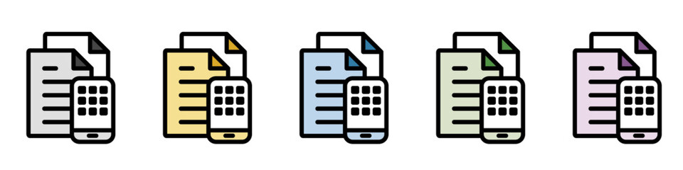 イラストアイコンセット：携帯電話ファイル