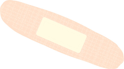 Bandage Illustration – Medical Adhesive Strip in Soft Beige Color