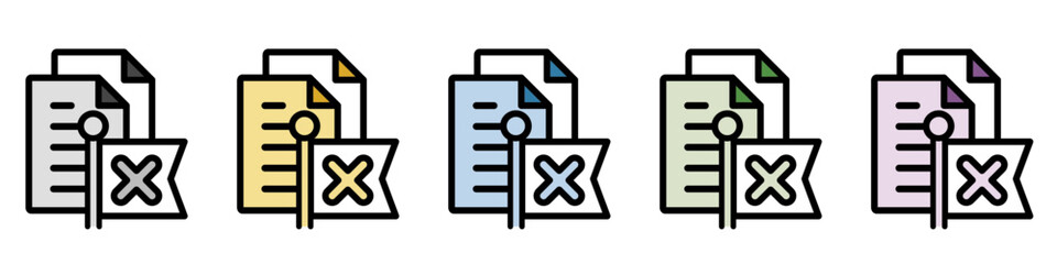 イラストアイコンセット：クロスマークファイル