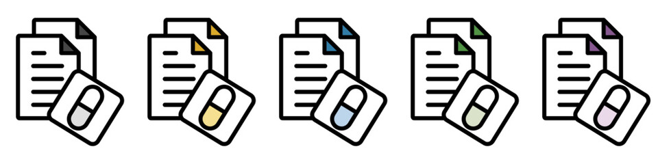 Fototapeta premium イラストアイコンセット：医療ファイル