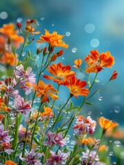 Obraz premium Vibrant flower garden in soft light