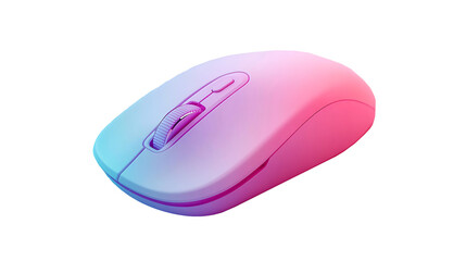 Colourful wireless computer mouse like pink , red or multi colour , displayed on a white background. Isolated on transparent background, png