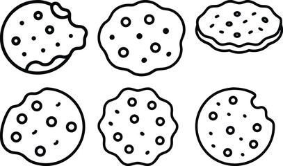 set of Cookie Vector Icons