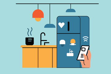 Modern smart kitchen featuring seamless home automation and connected appliances for convenient, efficient daily living.