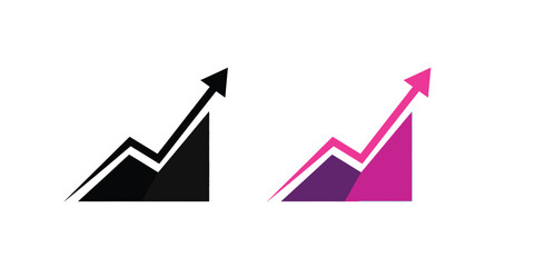 minimalist vector icon depicting an upward-trending line graph with an arrow, symbolizing business growth and positive progress."