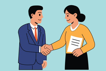 Successful business partnership symbolized by a confident handshake, representing collaboration, trust, and a closed deal.