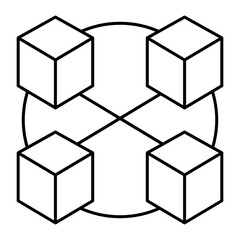 blockchain outline icon
