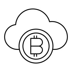 cloud mining outline icon