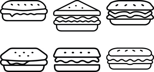 vector illustration of a set of sandwich icon