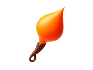 Orange Drop-Shaped Design Object, Creative, Modern