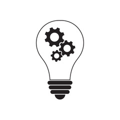 light bulb and gear flat icon vector