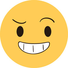 Yellow emoji with a sly face