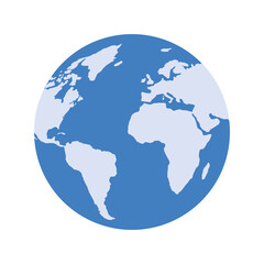 flat globe vector illustration image with world map