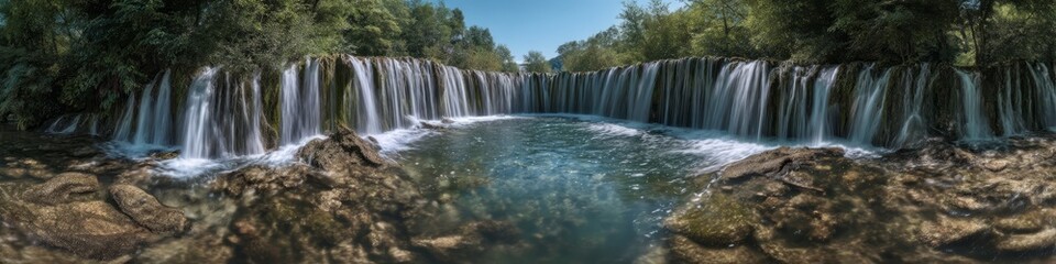 Waterfall adventure nature hdr 360 degrees view