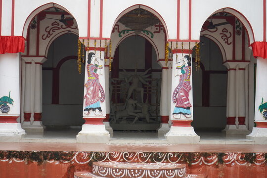 Starting of making Maa Durga idol in bonedi bari at Behala Kolkata
