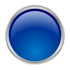 UI asset image vector png template 3D button circle blue
