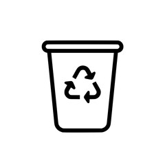 Simple recycle bin icon with circular arrows for eco-friendly waste disposal and sustainability