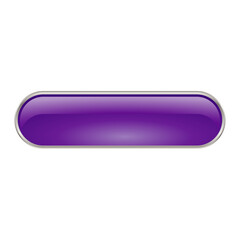 3D purple rounded rectangle long button png UI asset vector template