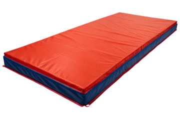 Thick folding gymnastics mat for exercising isolated with transparent background