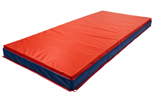 Thick folding gymnastics mat for exercising isolated with transparent background