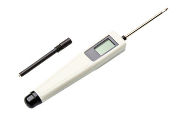 Fototapeta premium Handheld digital temperature probe with an LCD screen isolated with transparent background