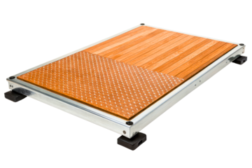 Industrial loading dock platform with sturdy metal framework isolated with transparent background