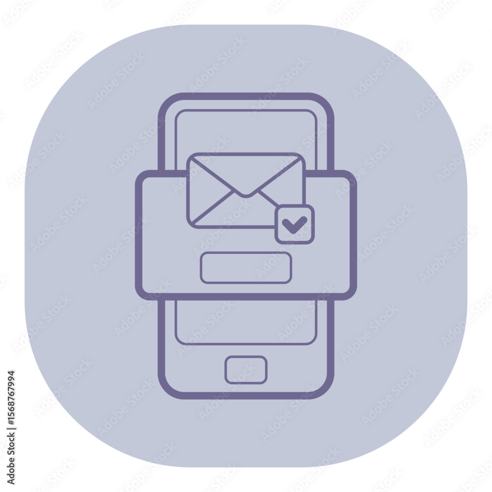 Aufkleber simple mobile device with envelope symbol representing message notifications. digital connectivity a