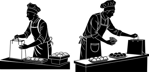 Baker Packaging Fresh Baked Goods: Food Service and Retail Silhouette