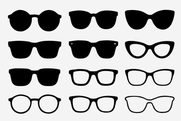 set of black sunglasses