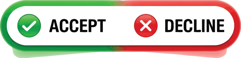 Obraz premium A slider with accept and decline options on a white background image