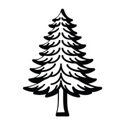 Green vector hemlock tree illustration isolated for winter holiday celebration