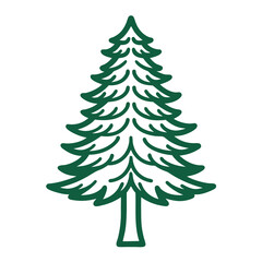 Green pine hemlock tree vector, isolated on white for holiday season designs
